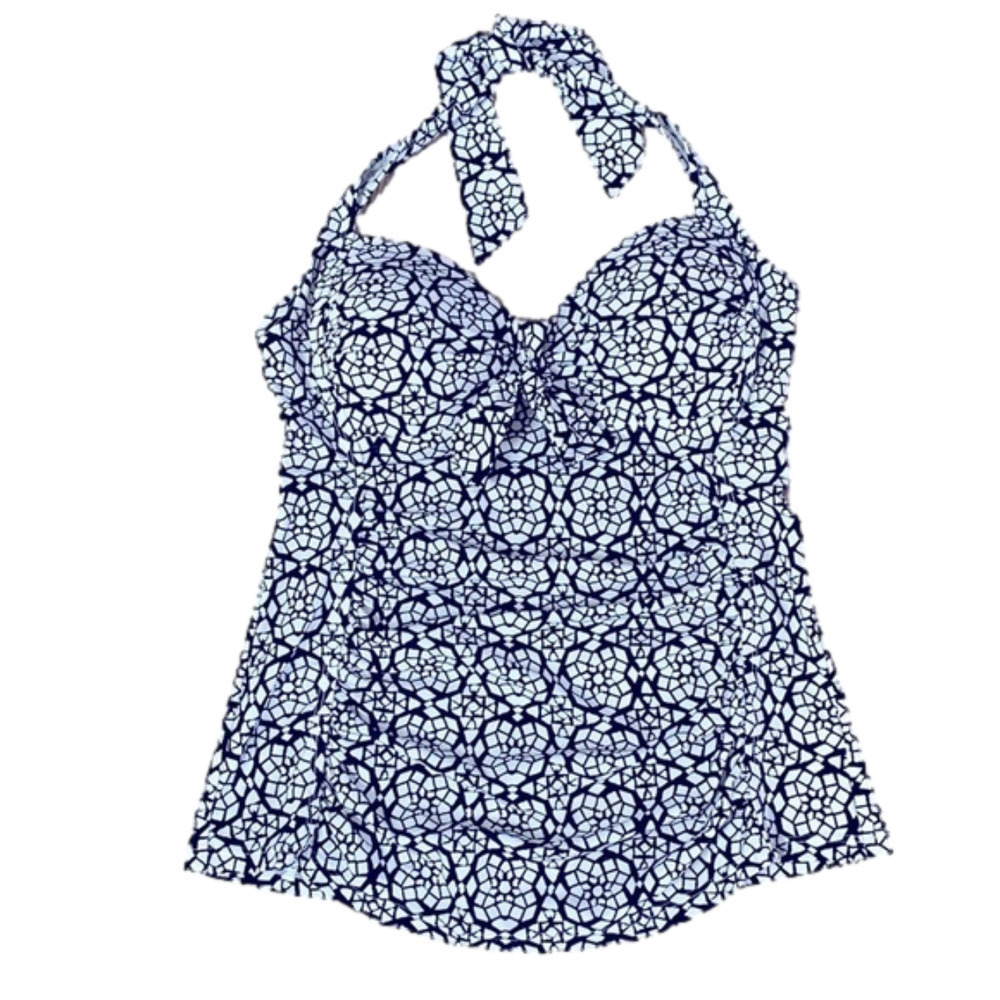 𝅺KONA Sol Tankini Top, Size S, Black & White